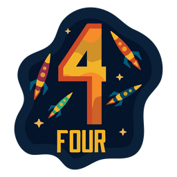 Número de quatro naves espaciais Desenho PNG