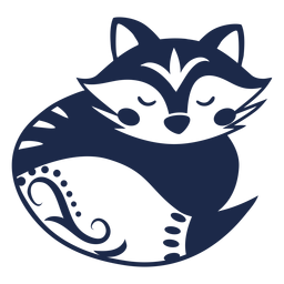 Fox Volkskunst Ornament Silhouette PNG-Design