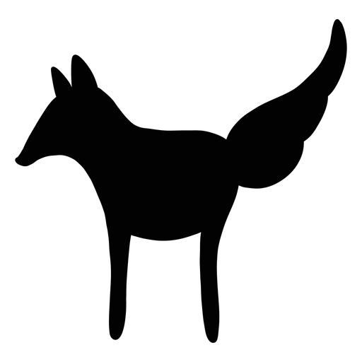 Fox folk art silhouette PNG Design