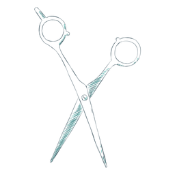Tijeras de corte de pelo dibujadas a mano Diseño PNG