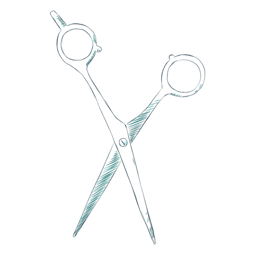 Hair cutting scissors hand drawn PNG Design