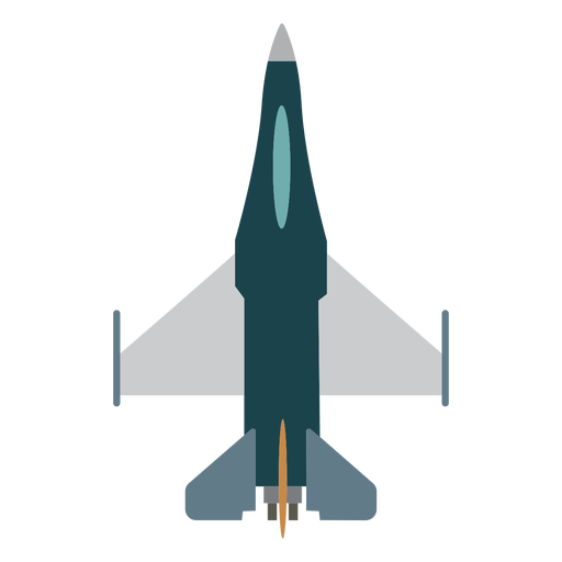 Flat aircraft top view icon PNG Design