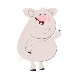 Dibujos animados de personaje de cerdo riendo Diseño PNG
