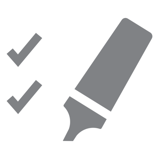 Icono plano marcador y garrapatas Diseño PNG