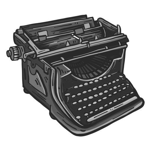 Clipart colorido de máquina de escrever mecânica Desenho PNG