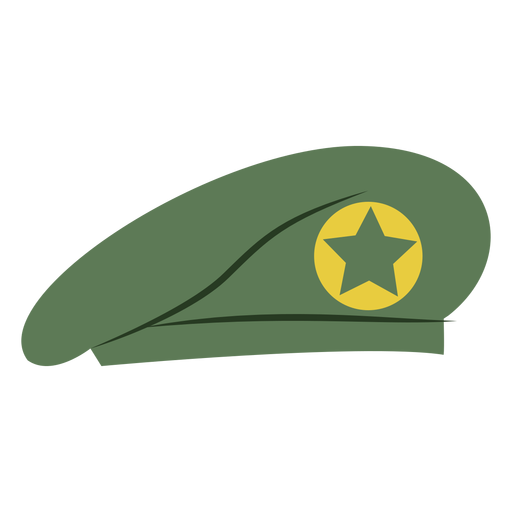 Gorra de boina militar con estrella Diseño PNG
