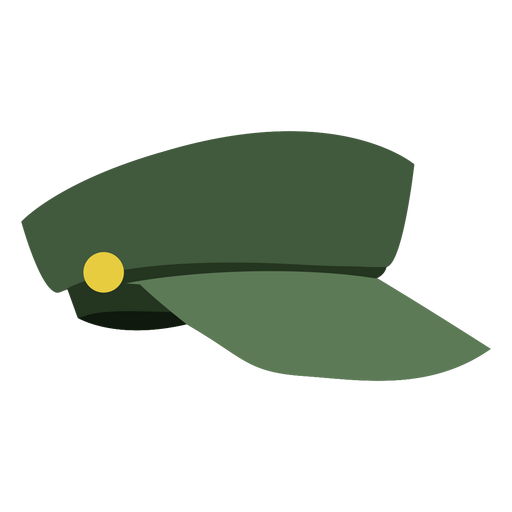 Vista lateral de la gorra militar Diseño PNG