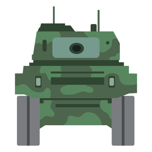 Vista frontal del tanque militar Diseño PNG