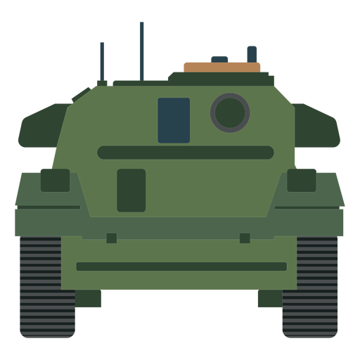 Vista traseira plana do tanque militar Desenho PNG