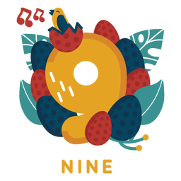 Número de huevos de nueve aves Diseño PNG