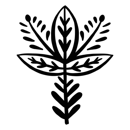 Verzierte florale Volkskunstsilhouette PNG-Design