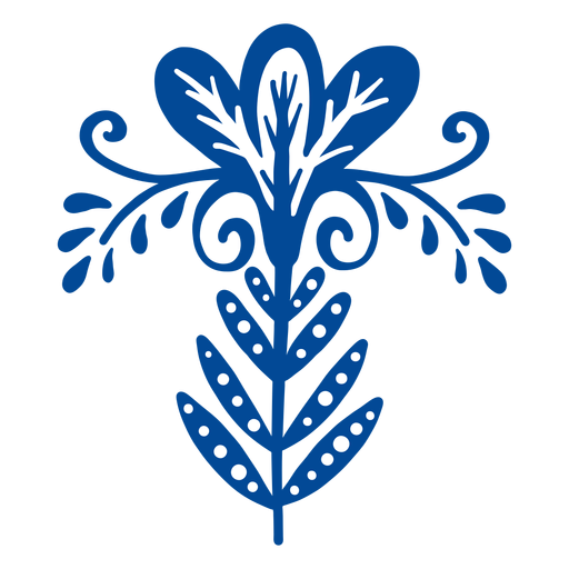 Ornamented floral folk element PNG Design