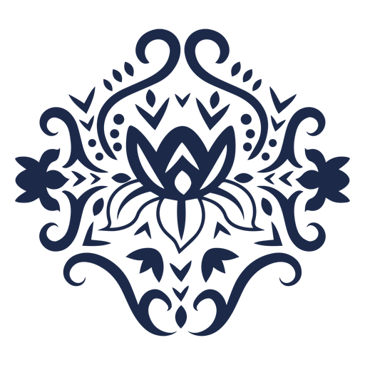 Silhueta de padrão folclórico floral ornamentado Desenho PNG