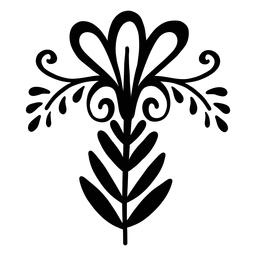 Silhueta folclórica floral ornamentada Desenho PNG