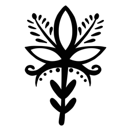 Apartamento de arte folclórica com flores ornamentadas Desenho PNG