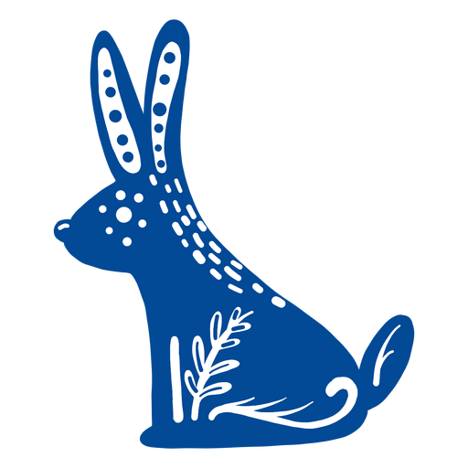 Elemento de arte popular de conejo adornado.