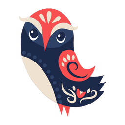 Owl bird folk art ornament PNG Design