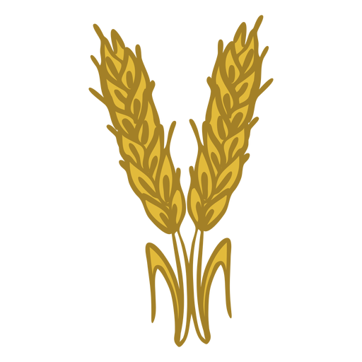 Pair of wheat spikes doodle PNG Design