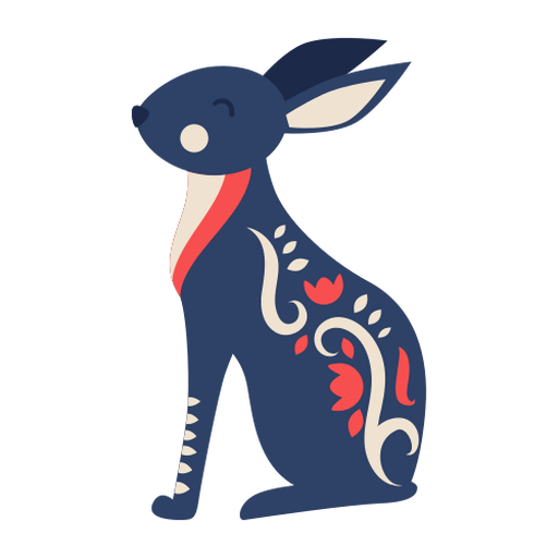 Kaninchen Volkskunst Ornament PNG-Design