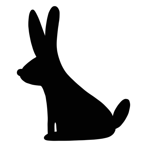 Rabbit folk art silhouette PNG Design