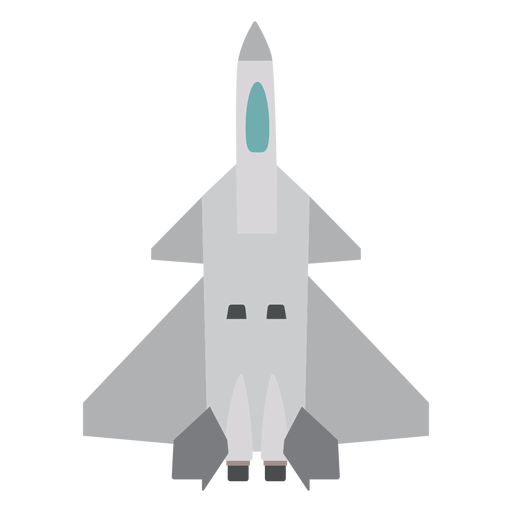 Flaches graues Draufsichtsymbol des Flugzeugs PNG-Design