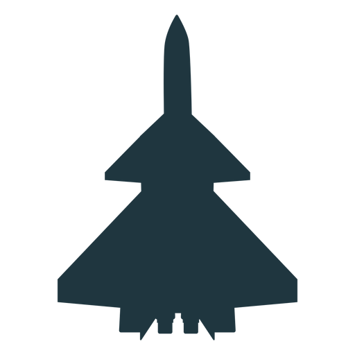 Silhueta de vista superior de aeronave cinza