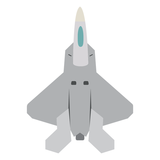 Aircraft flat top view icon gray PNG Design