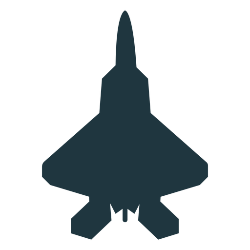 Military aircraft top view silhouette icon