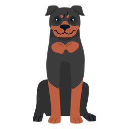 Perro Rottweiler sentado Diseño PNG