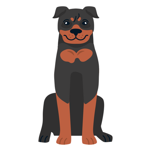 Perro Rottweiler sentado Diseño PNG