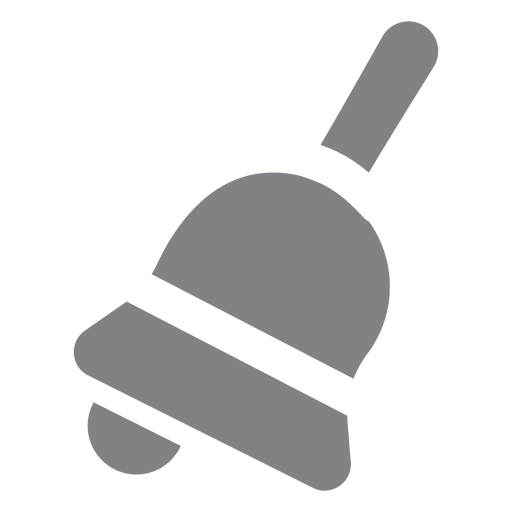 Icono plano de campana de mano de escuela Diseño PNG