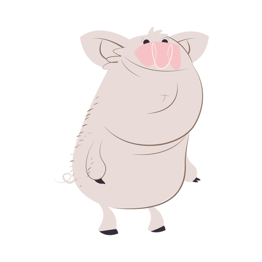 Smiley pig character cartoon