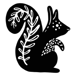 Silueta de elemento de arte popular de ardilla Diseño PNG