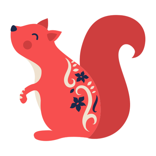 Squirrel folk art ornament PNG Design
