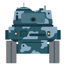 Vista frontal del vehículo de combate de tanques