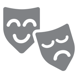 Ícone plano de máscaras de teatro Desenho PNG Transparent PNG
