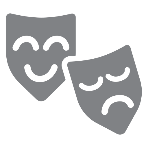 Flache Ikone der Theatermasken PNG-Design
