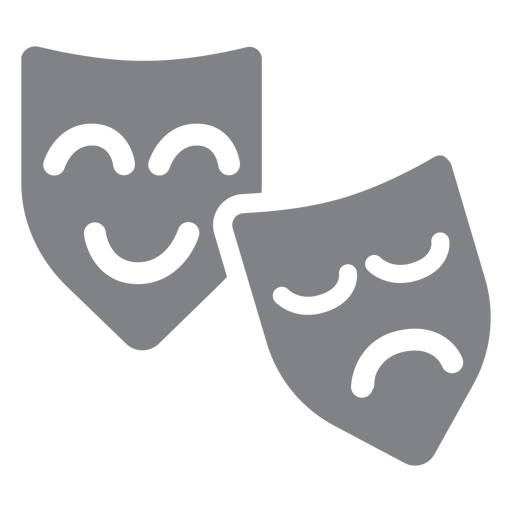 Icono plano de máscaras de teatro Diseño PNG