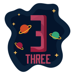 Número de tres planetas Diseño PNG
