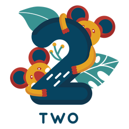 Número de dos osos koala Diseño PNG