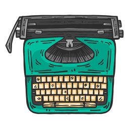 Máquina de escrever vista superior clipart colorido Transparent PNG