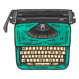 Typewriter top view colored clipart PNG Design