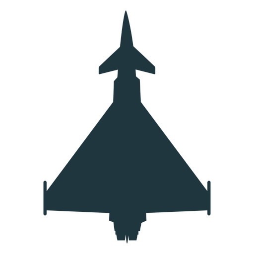 Simple military aircraft top view silhouette