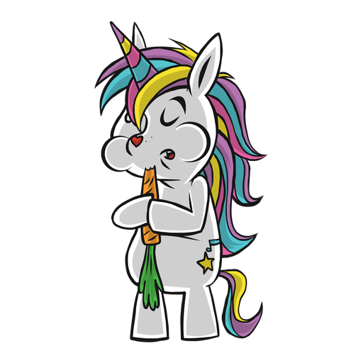 Download Unicorn eating carrot cartoon - Transparent PNG & SVG ...