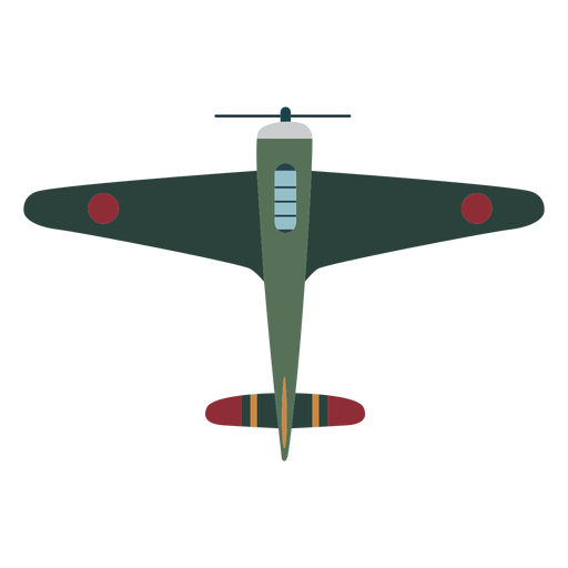Vintage aircraft top view icon