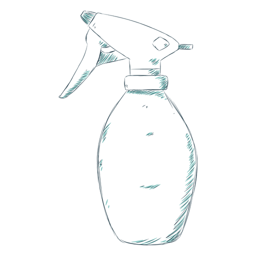 Water spray bottle hand drawn