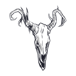 Dibujado a mano calavera wendigo Diseño PNG