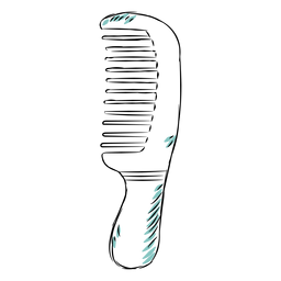 Dibujado a mano peine de dientes anchos Diseño PNG