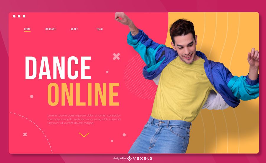 Dancing online landing page template Dancing online landing page template