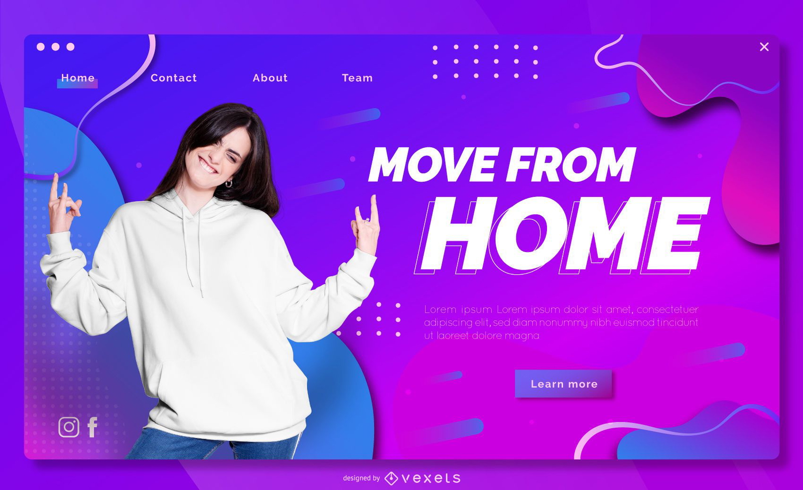 Move from home landing page template